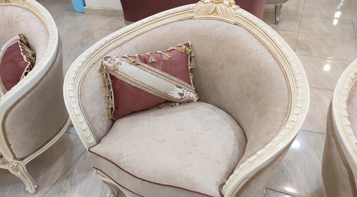 طقمين كنب 14 شخص مع طاولتين صناعة مصرية خشب زان 